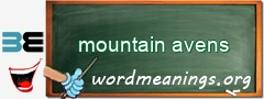 WordMeaning blackboard for mountain avens